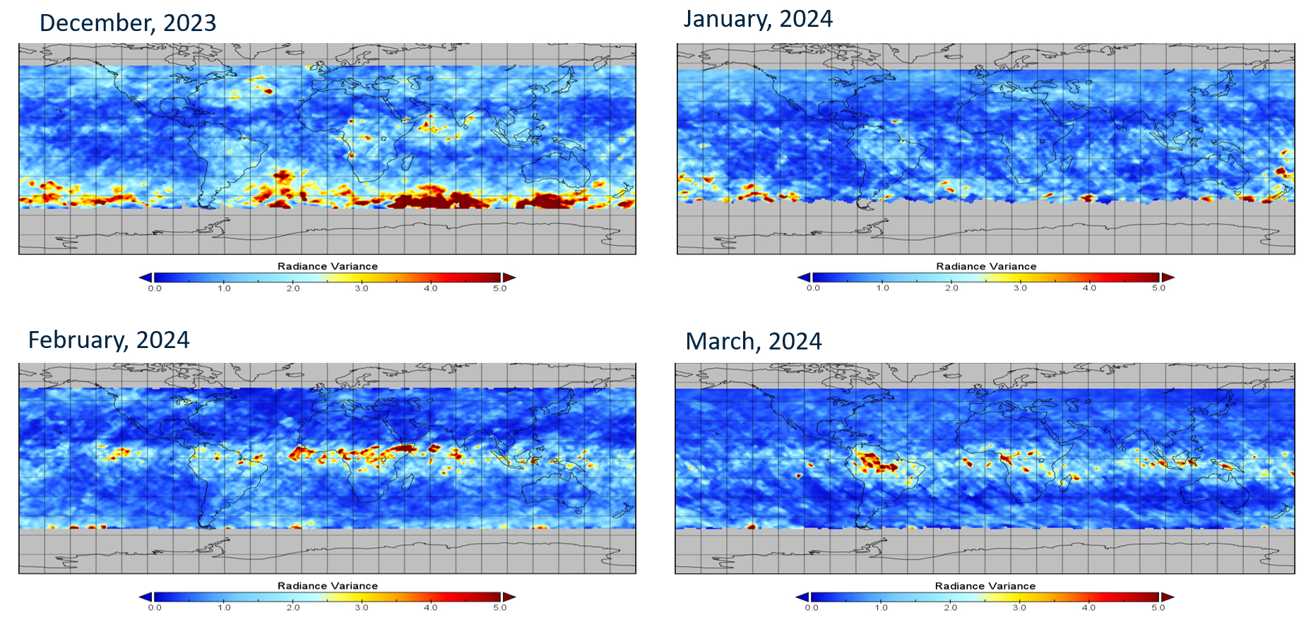 The first four months of AWE data demonstrate that seasonal and regional variabilities influence atmosphere gravity waves near the mesopause.